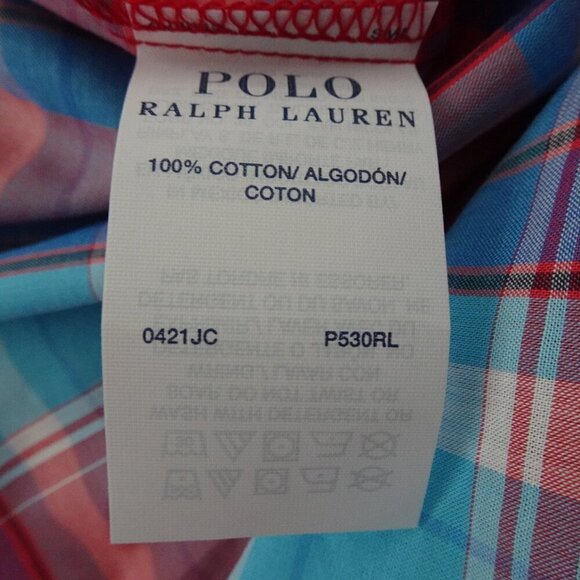 Polo Ralph Lauren Pajama Shirt Top Men's Size M Red Button Front Short Sleeve - Picture 7 of 8